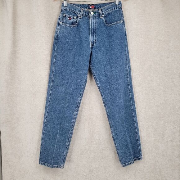 Tommy Hilfiger Perfect T Jeans Vintage Big Back Flag Patch Cotton Women's Sz 10 - Picture 3 of 12
